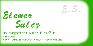 elemer sulcz business card